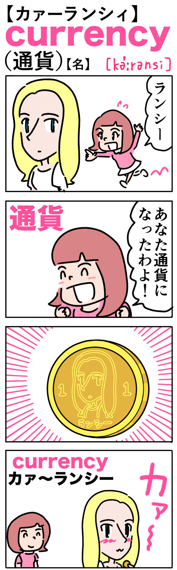 currency（通貨）の語呂合わせ英単語