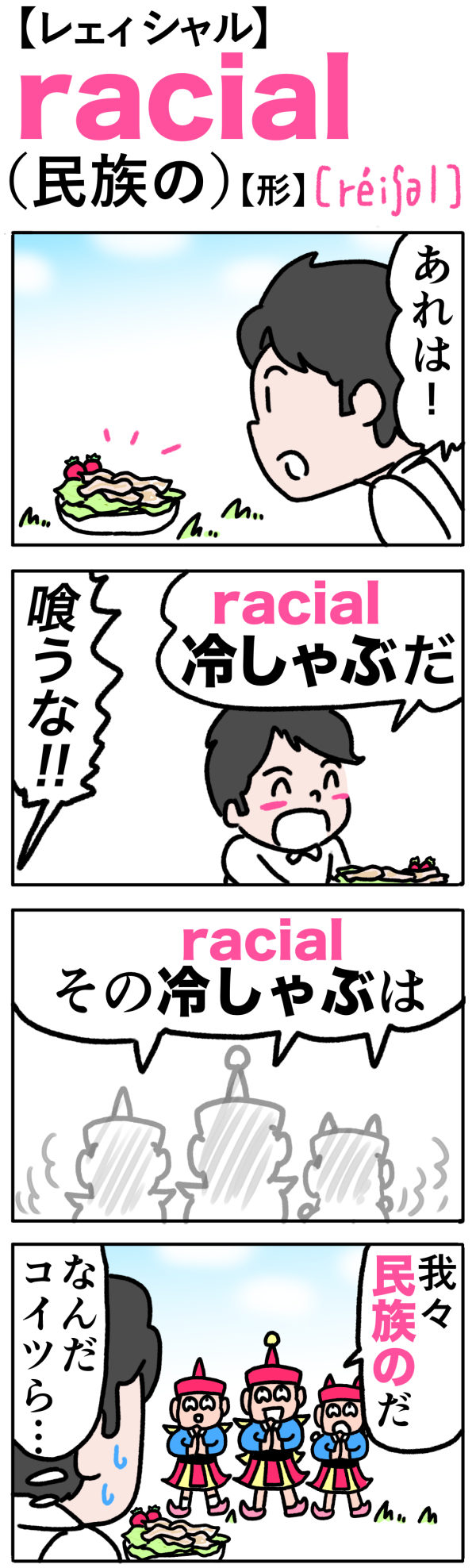 racial（民族の）の語呂合わせ英単語