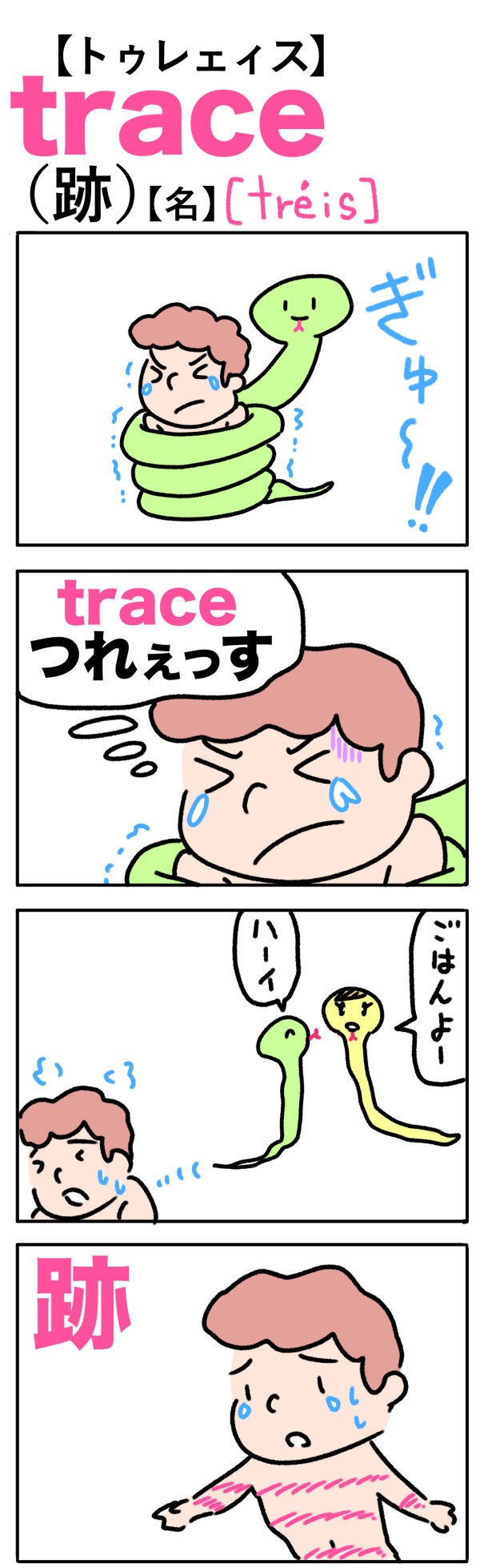 trace（跡）の語呂合わせ英単語