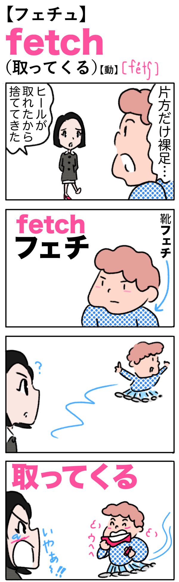 fetch（取ってくる）の語呂合わせ英単語